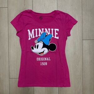 Short Sleeve Hot Pink Vintage Disney Minnie Mouse Top - Size Juniors L